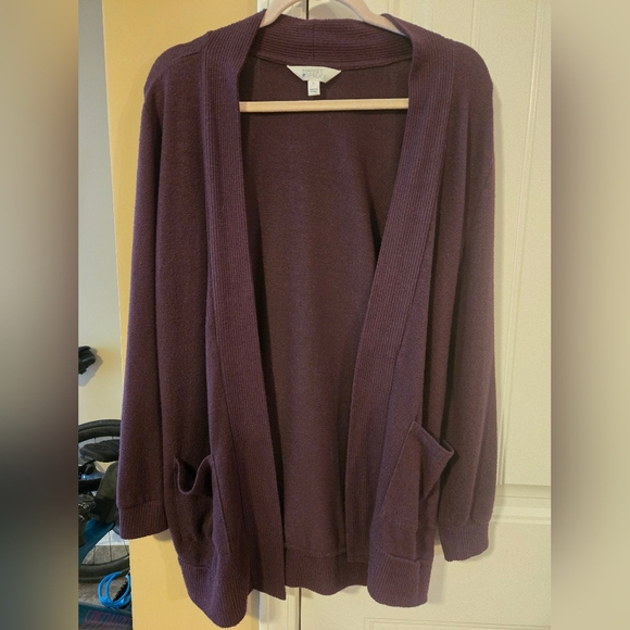 Market & Spruce Sweaters - Market & Spruce Deep Purple Mulberry Cardigan Sz Large